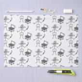 Papier Mousseline Stickman Pirate Avec Poitrine Au Trésor (Artisanat)