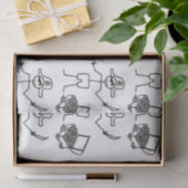 Papier Mousseline Stickman Pirate Avec Poitrine Au Trésor (Cadeau)