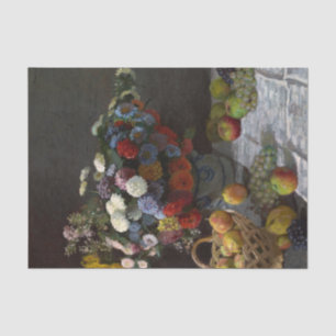 Papier Mousseline Still Life with Flowers and Fruit de Claude Monet