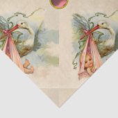 PAPIER MOUSSELINE STORK BABY SHOWER FILLE GEMMES ROSES (Détail)