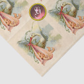 PAPIER MOUSSELINE STORK BÉBÉ FILLE DOUCHE ROSE GEM PIERRE MONOGRAM (Détail)