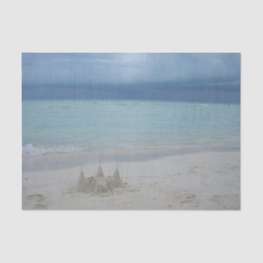 Papier Mousseline Stormy Sandcastle Beach Landscape (Recto)
