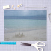 Papier Mousseline Stormy Sandcastle Beach Landscape (Artisanat)