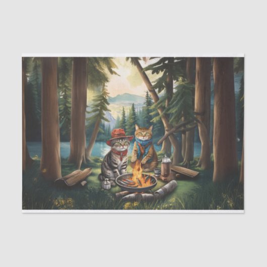 Papier Mousseline Storybook Campfire Cats, Love the Outdoors (Recto)