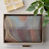 Papier Mousseline Strata automne | Terra Cotta Turquoise et Gold Aga (Cadeau)