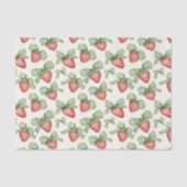 Papier Mousseline Strawberries with Green Bow Birthday (Recto)
