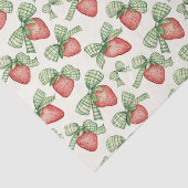 Papier Mousseline Strawberries with Green Bow Birthday (Détail)