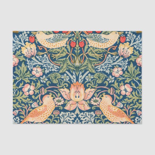 Papier Mousseline Strawberry Thief (1883) Art Motif Design (Recto)