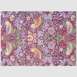 Papier Mousseline Strawberry Thief Red, William Morris