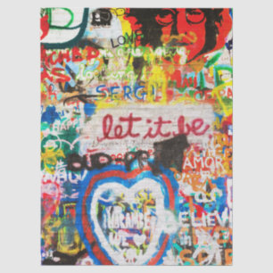 Papier Mousseline Streetart Graffiti Amour Maison Cœur Coloré Funky
