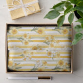 Papier Mousseline Striped Daffodil Floral Pattern (1) (Cadeau)