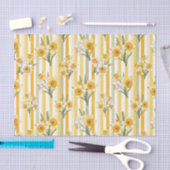 Papier Mousseline Striped Daffodil Floral Pattern (1) (Artisanat)