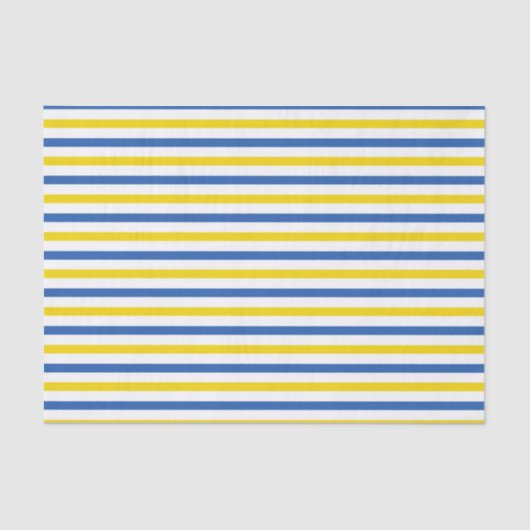 PAPIER MOUSSELINE STRIPES BLANCS JAUNES BLEUS (Recto)
