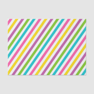PAPIER MOUSSELINE STRIPES DIAGONALES DE BRIGHTLY COLORED EASTER
