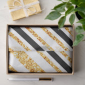 Papier Mousseline Stripes Gold Parties scintillant Black Boho Popula (Cadeau)