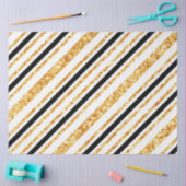 Papier Mousseline Stripes Gold Parties scintillant Black Boho Popula (Artisanat)