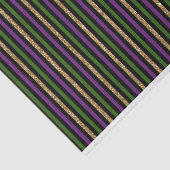 PAPIER MOUSSELINE STRIPES MARDI GRAS ROUGE VERT NOIR (Détail)