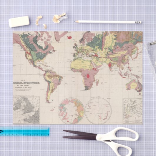 Papier Mousseline Structure géologique de globe (Artisanat)