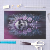 Papier Mousseline Stunning Goth Skull sur Plum, Minuit Macabre (Artisanat)