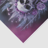 Papier Mousseline Stunning Goth Skull sur Plum, Minuit Macabre (Détail)