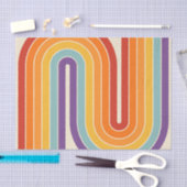 Papier Mousseline Style 1970s Arched Stripes Motif géométrique (Artisanat)