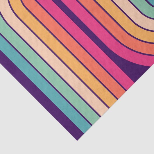 Papier Mousseline Style 1970s Arched Stripes Motif géométrique (Détail)