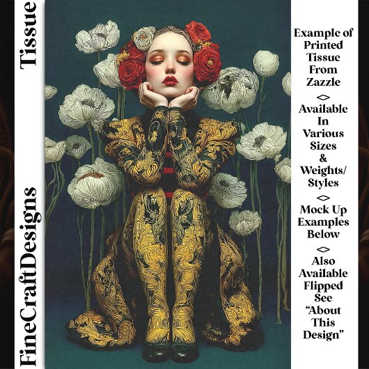 Papier Mousseline Style Art Nouveau Portrait féminin DQ3L Découpage