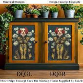 Papier Mousseline Style Art Nouveau Portrait féminin DQ3L Découpage