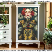 Papier Mousseline Style Art nouveau Portrait féminin DQ3R Découpage