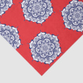 Papier Mousseline Style Chine bleue avec des créatures (Détail)