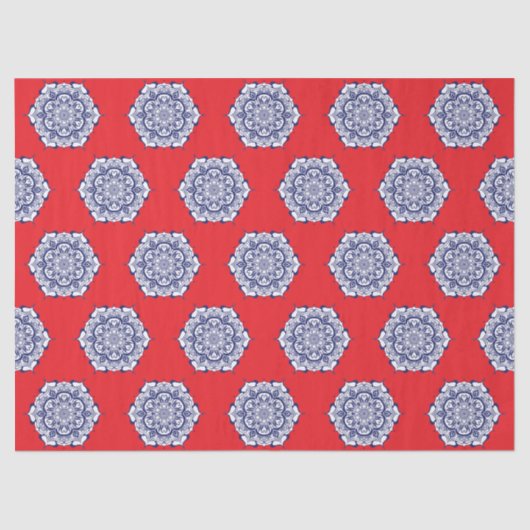 Papier Mousseline Style Chine bleue avec des créatures (Recto)