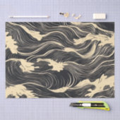 Papier Mousseline Style côtier Motif vague (Artisanat)