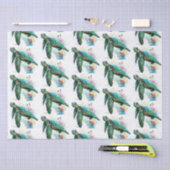 Papier Mousseline Style d'aquarelle sous-marine de tortue marine (Artisanat)