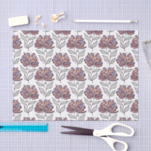 Papier Mousseline Style d'art de griffonnage abstrait floral rose vi