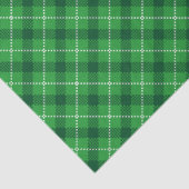 Papier Mousseline Style écossais Vert Blanc Plaid (Détail)