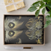 Papier Mousseline style ethnique paon plumes sans couture motif (Cadeau)