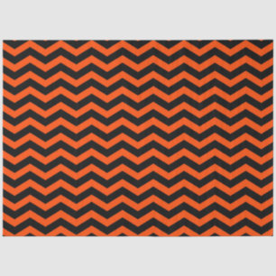 Papier Mousseline Style Halloween Orange Black Chevron