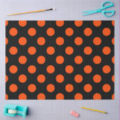 Papier Mousseline Style Halloween | Points orange et noirs (Artisanat)