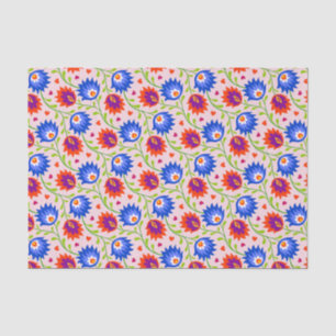 Papier Mousseline Style mexicain coloré motif floral élégant gras