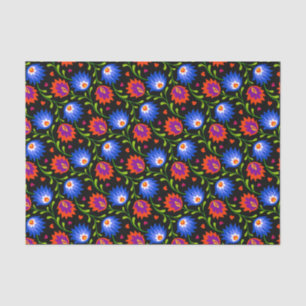Papier Mousseline Style mexicain coloré motif floral élégant gras