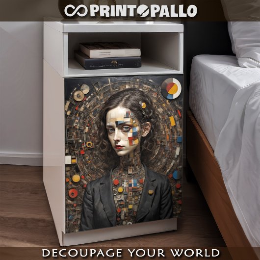 Papier Mousseline Style mondriaque femme moderne Tissu Papier