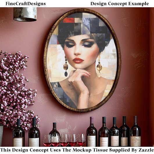 Papier Mousseline Style mosaïque Art de femme glamour EB7L Découpage