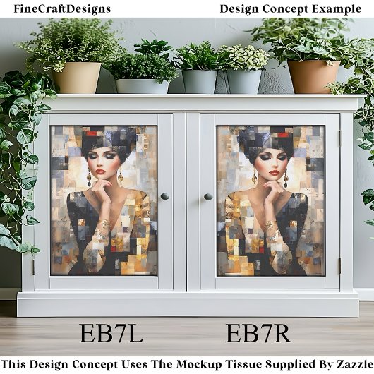 Papier Mousseline Style mosaïque Art de femme glamour EB7R Découpage