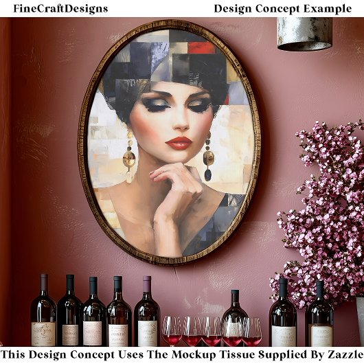 Papier Mousseline Style mosaïque Art de femme glamour EB7R Découpage