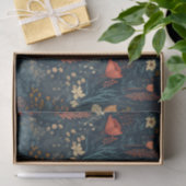 Papier Mousseline Style rétro, terrain floral foncé fleur sauvage (Cadeau)