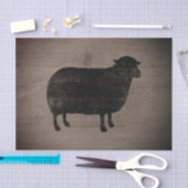 Papier Mousseline Style rustique de silhouette de moutons noirs (Artisanat)