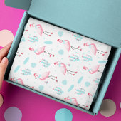 Papier Mousseline Style Tropical Noël rose Flamant rose fille