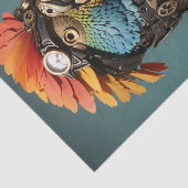 Papier Mousseline Stylisé Blue Steampunk Decoupage Parrot (Détail)