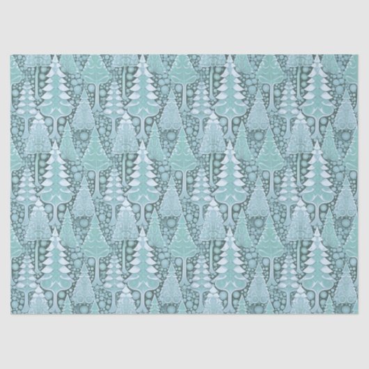 Papier Mousseline Stylisé Coastal Christmas Trees Motif#6b ID1009 (Recto)