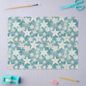 Papier Mousseline Stylisé Starfish & Sand Dollars Motif#25 ID1009 (Artisanat)